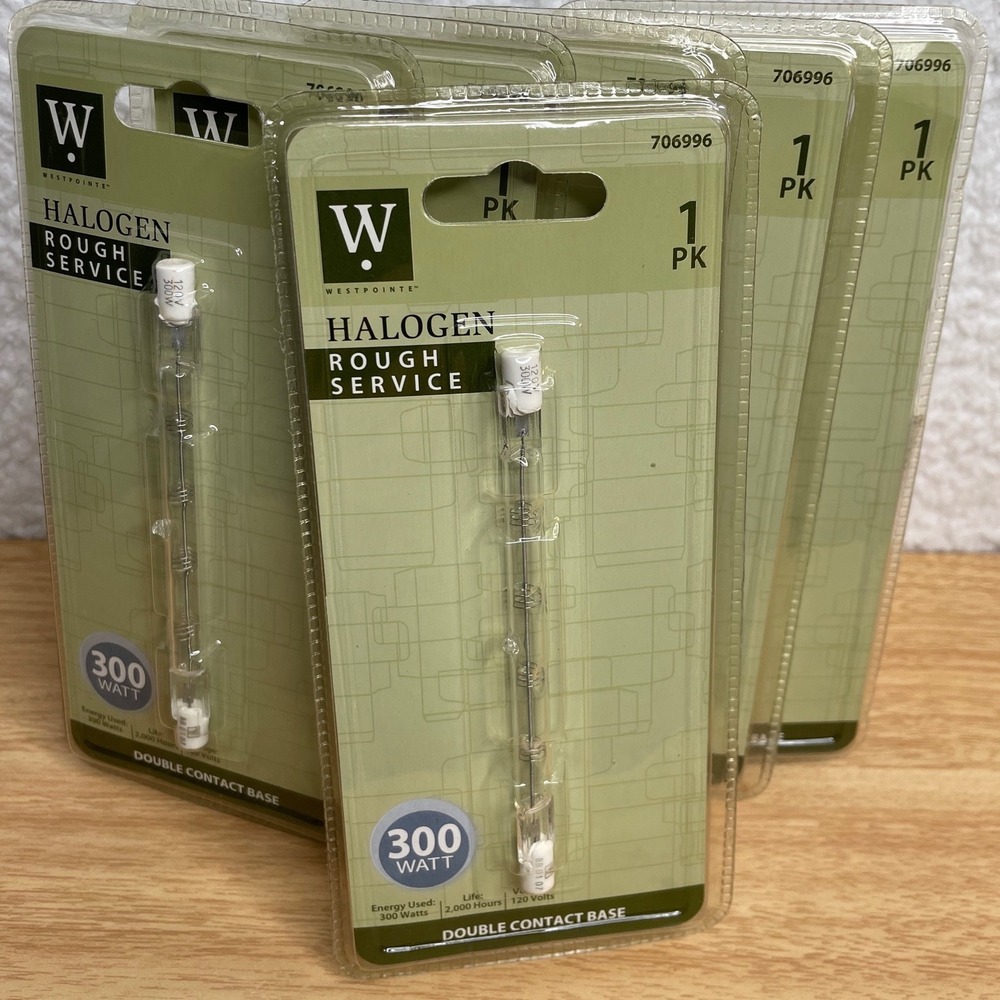 Westpointe Halogen Rough Service Light Bulbs 300 Watt Double Contact Base 6 Pack